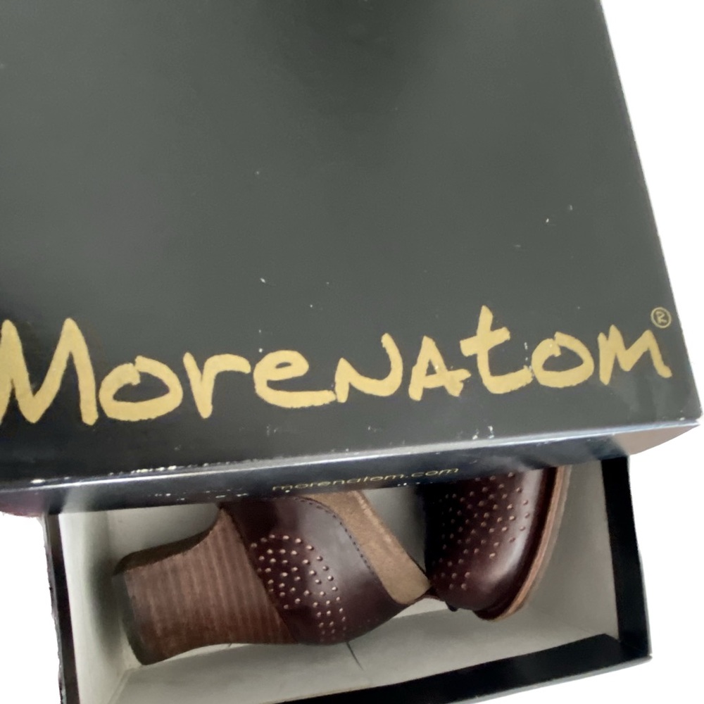 Morenatom mahogany leather, suede with colorful woven fabric shoes - Picture 6 of 11